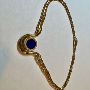Gold, Lapis and Diamond Necklace